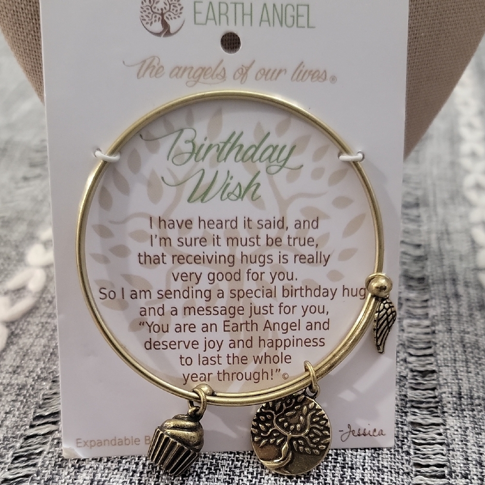 Earth Angel Birthday Wish Gold Charm Bracelet